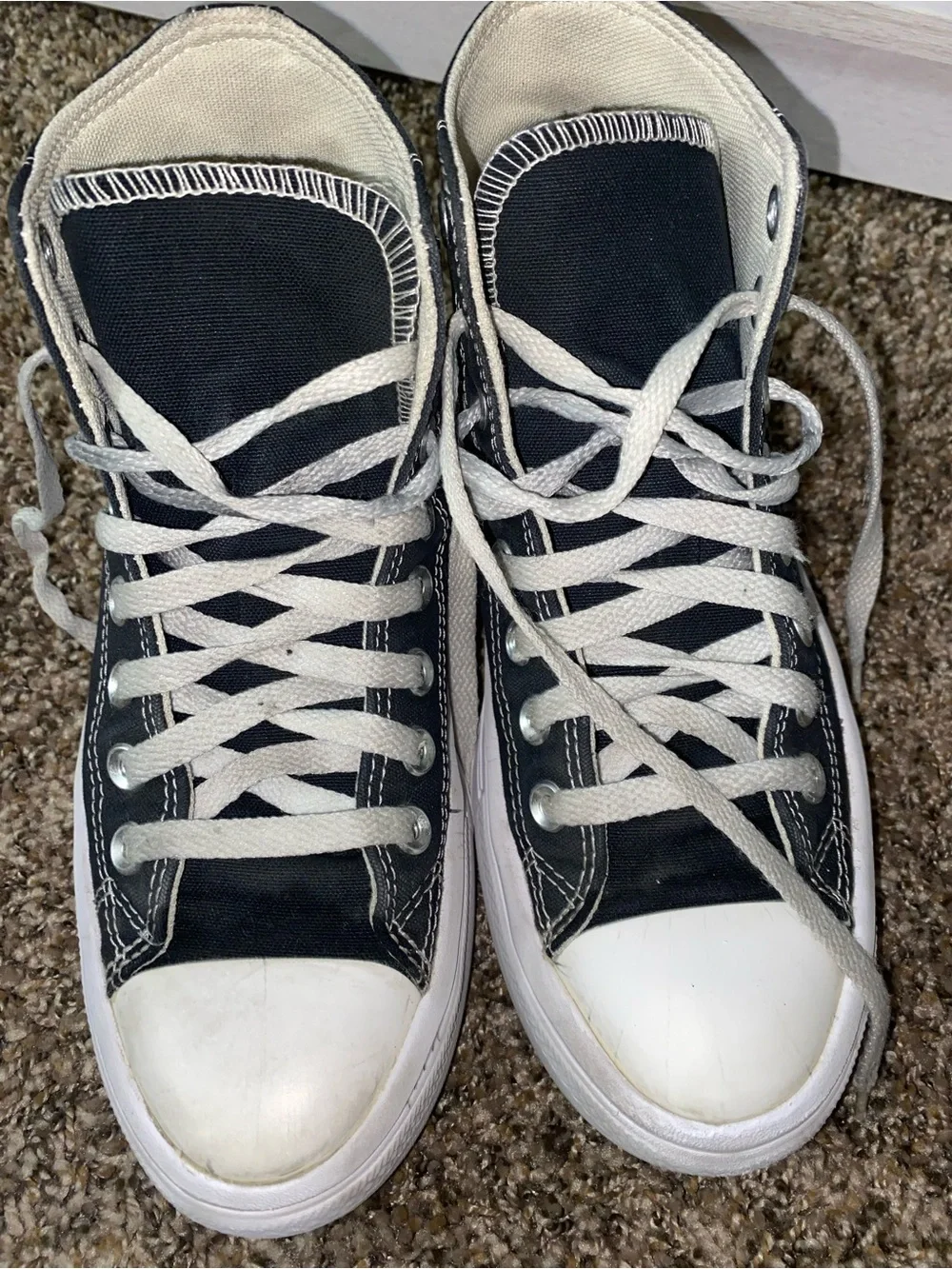Converse Black and White Platform High Top Sneakers
